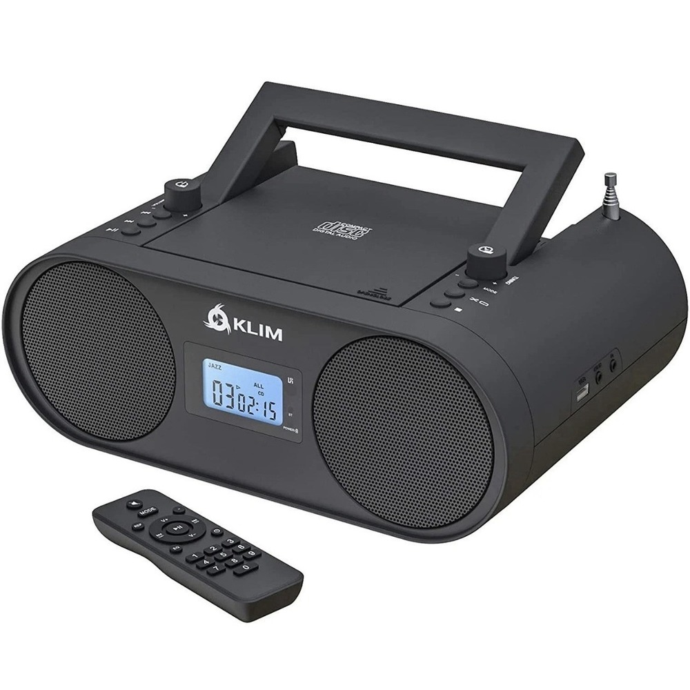 KLIM Boombox B4 CD AM/FM Player Portable Audio System w/Bluetooth Remote (NEW)